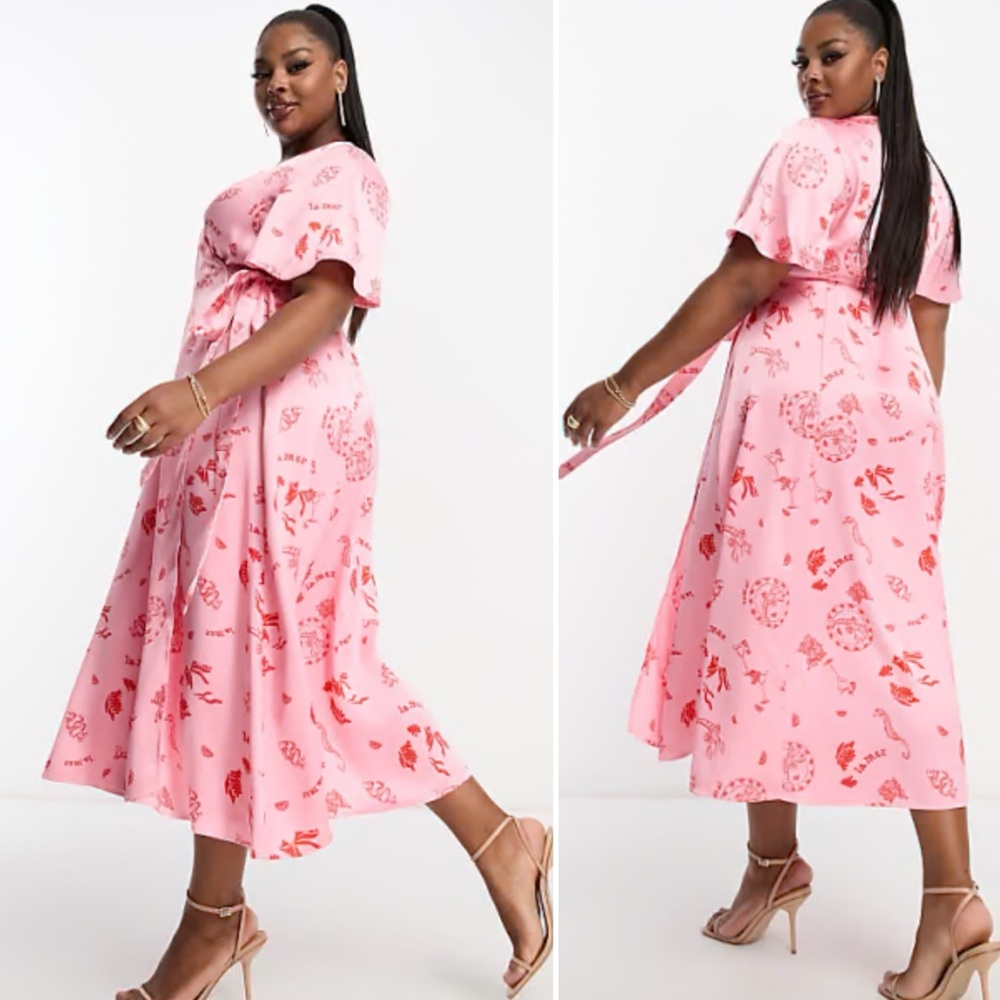 Never Fully Dressed Pink Floral Midi Dress